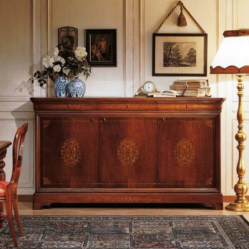 Buffet de style français - French 19th century - VIMERCATI MEDA LUXURY CLASSIC FURNITURE - en noyer / avec tiroirs / à portes battantes