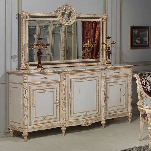 Buffet de style Louis XVI - art. 2001 - VIMERCATI MEDA LUXURY CLASSIC FURNITURE - en bois / à portes battantes / blanc