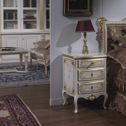 Table de chevet de style - art. 2009 - VIMERCATI MEDA LUXURY CLASSIC FURNITURE - en bois / avec piètement en bois / rectangulaire