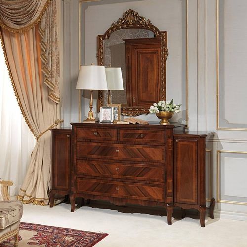 Commode de style - FRENCH 19TH CENTURY - VIMERCATI MEDA LUXURY CLASSIC FURNITURE - en noyer / avec tiroir / avec miroir