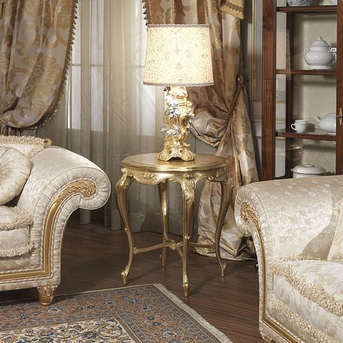 Table d'appoint de style - IMPERIAL - VIMERCATI MEDA LUXURY CLASSIC FURNITURE - en bois / avec piètement en bois / ronde