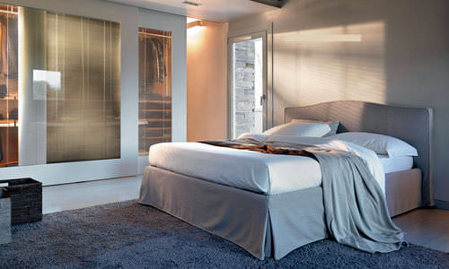 Lit double - DREAM ROMANTIC - noctis - classique / tapissé / en tissu