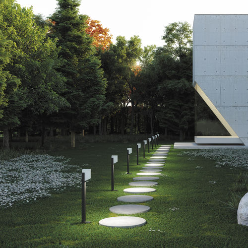 Borne d'éclairage de jardin - THE BOLLARD - BUZZI & BUZZI - contemporaine / en DurCoral® / à LED