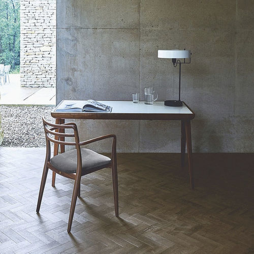 Bureau sur pied - MAYA - Dare Studio - contemporain / en cuir / en chêne