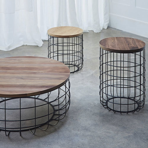 Table basse contemporaine - WIRE - Dare Studio - en noyer américain / en chêne naturel / en fil de métal