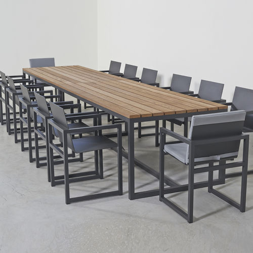 Table à manger contemporaine - SPIKES - SACHI - Premium Outdoor Furniture - en frêne / en aluminium / rectangulaire