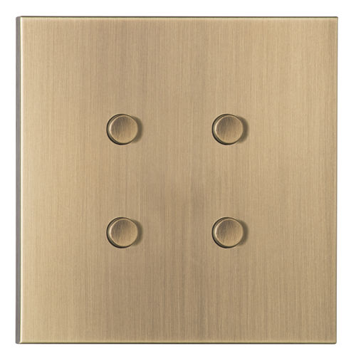 Interrupteur bouton poussoir - PNV004-VO - LUXONOV - encastré / quadruple / en laiton