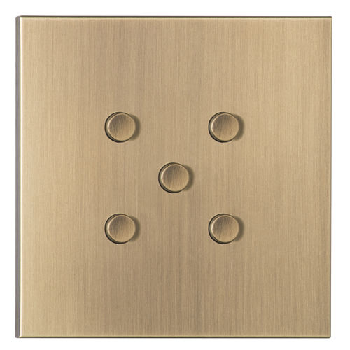 Interrupteur bouton poussoir - PNV005-VO - LUXONOV - encastré / quintuple / en laiton