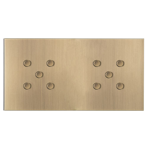 Interrupteur pour installation domotique - PNV066-VO - LUXONOV - bouton poussoir / encastré / en laiton
