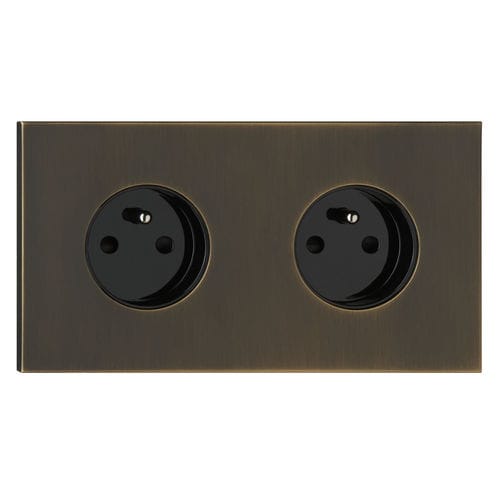 Prise de courant - COLLECTION SIAM: PSI009-BM-H - LUXONOV - double / murale / en laiton
