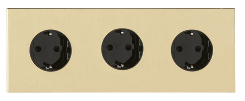 Prise de courant - COLLECTION SIAM: PSI014-LB-H - LUXONOV - triple / murale / en laiton