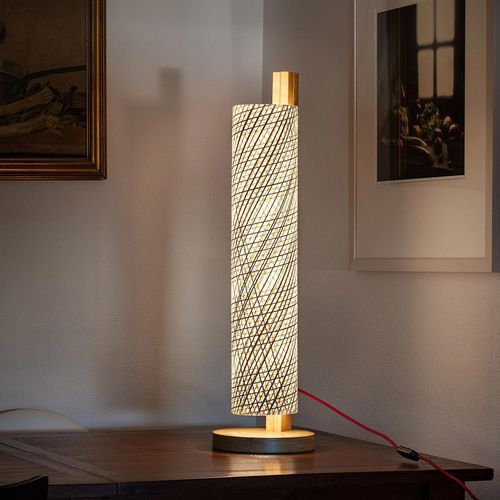 Lampe de table - MAST 80 - DVELAS - en tissu / en bois / contemporaine