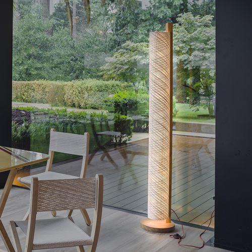 Lampe sur pied - MAST 180 - DVELAS - en tissu / en bois / contemporaine