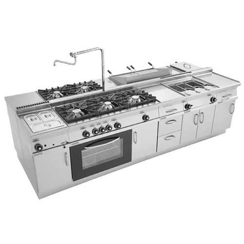 Cuisine contemporaine - 60 LINE - Maquinaria Industrial Hostelara S.L.U. - en inox / avec îlot / compacte