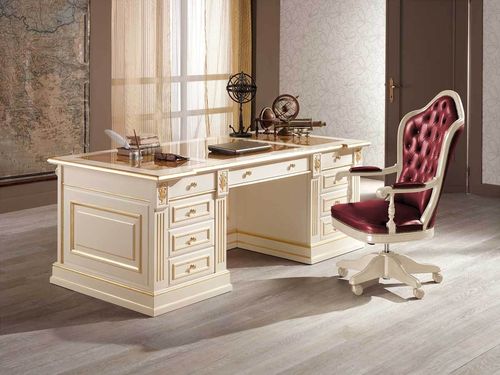 Bureau classique - BEATRICE - Onlywood SRL - en bois / piétement en panneaux / professionnel