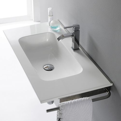 Vasque suspendue - LP80 - Bath Collection S.L. - en résine / avec miroir ajustable / rectangulaire