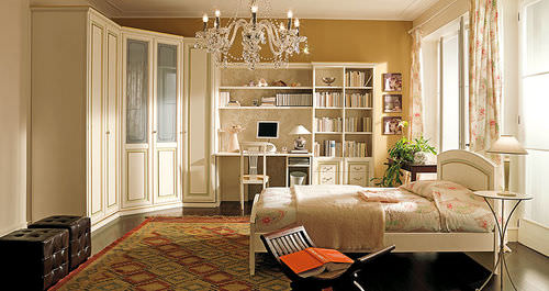 Bureau classique - PITTI + PITTI CHARM - Homes - en bois / avec étagère / piétement en panneaux