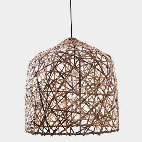 Suspension - BLACK BIRD’S NEST - AY ILLUMINATE - en bambou / contemporaine / sans fil