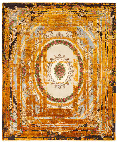 Tapis contemporain - DOUX SECRET FRAME - JAN KATH - Contemporary Rug Art - à motif / en laine / en soie