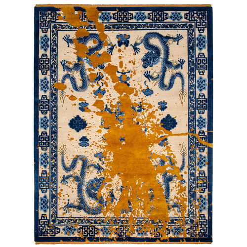 Tapis contemporain - IMPERIAL DRAGON DEPOSIT - JAN KATH - Contemporary Rug Art - à motif animalier / en laine / en soie