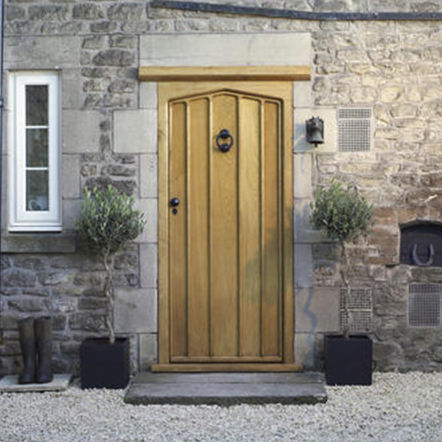 Porte d'entrée - CHATEAU - Broadleaf Timber - en bois massif / en chêne / battante