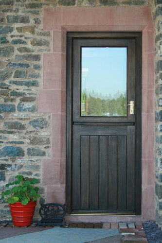 Porte d'entrée - FERMETTE - Broadleaf Timber - en chêne / battante / semi-vitrée