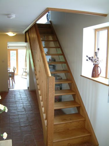 Escalier droit - Broadleaf Timber - à marches en bois / structure en bois / traditionnel