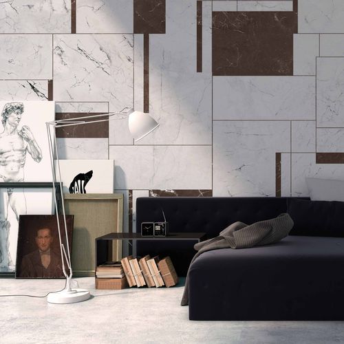 Papier peint contemporain - CI1.05 - YO2 DESIGNS - en vinyle / à motif géométrique / aspect marbre