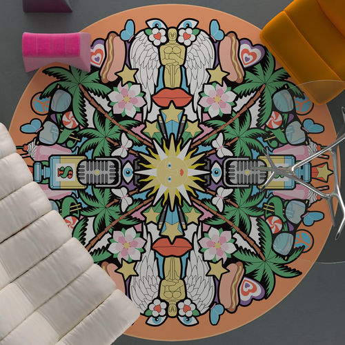 Tapis contemporain - GF3.01 - YO2 DESIGNS - à motif / en polyamide / rond