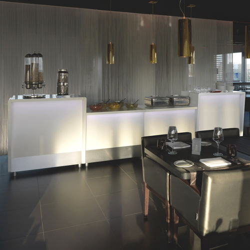 Comptoir lumineux - MODULAR - MOREE - de bar / en bois / droit