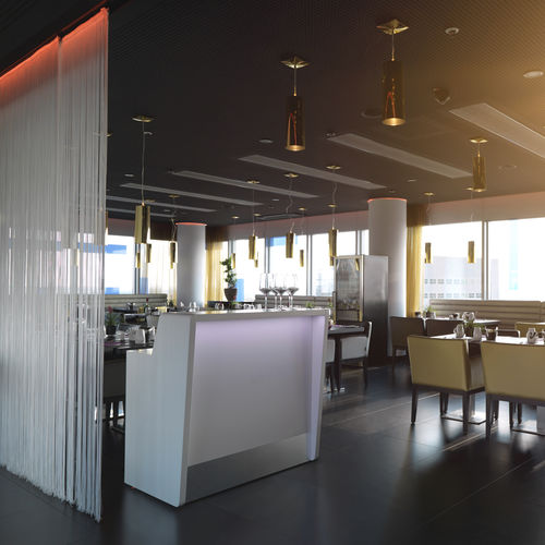 Comptoir de bar - MODULAR - MOREE - en bois / droit / lumineux