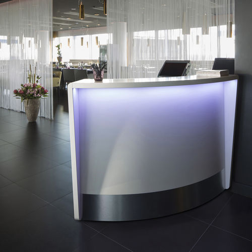 Banque d'accueil lumineuse - MODULAR - MOREE - modulable / en bois / pour hôtel