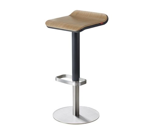 Tabouret de bar contemporain - ED: 13-02-11 - MOREE - en chêne / en contreplaqué / avec piètement en acier inoxydable