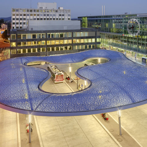 Système de toiture de profilé métallique - BUSBAHNHOF AARAU - Vector Foiltec - ETFE Texlon® / professionnel