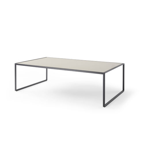 Table basse contemporaine - minimize - YOMEI - en verre / en placage de bois / en ébène de macassar