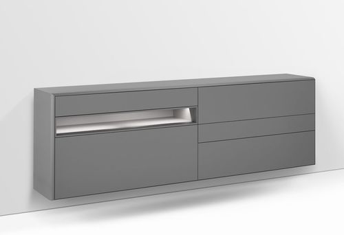 Buffet mural - S100  - YOMEI - contemporain / en bois massif / gris