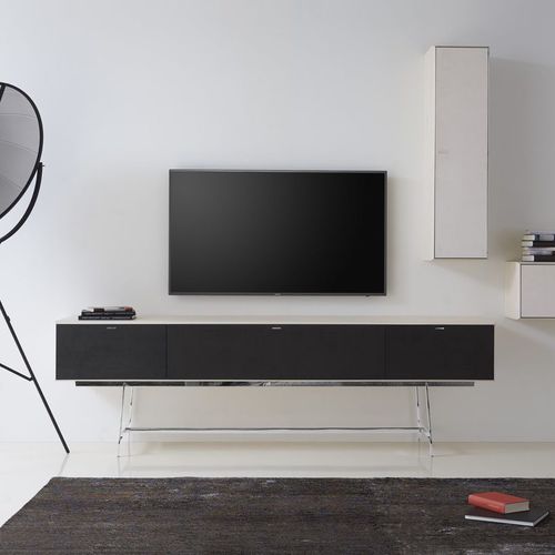 Meuble TV contemporain - S100|S200 - YOMEI - lowboard / en bois massif / en métal