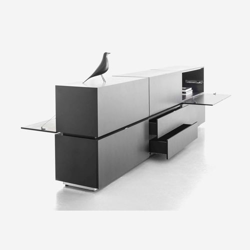 Buffet contemporain - magic matrix - YOMEI - en acier inoxydable / en cuir / avec tiroirs