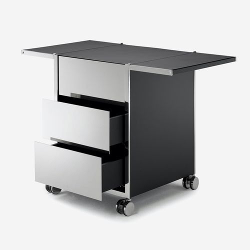 Caisson de bureau en cuir - Fold  - YOMEI - en acier inoxydable / à 2 tiroirs / à 3 tiroirs