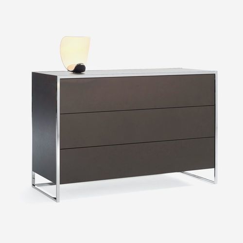 Commode contemporaine - Smart  - YOMEI - en placage de bois / en acier inoxydable / en cuir