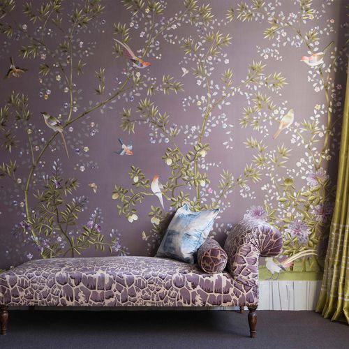 Papier peint classique - FERN - Fromental - en soie / chinoiserie / fait main