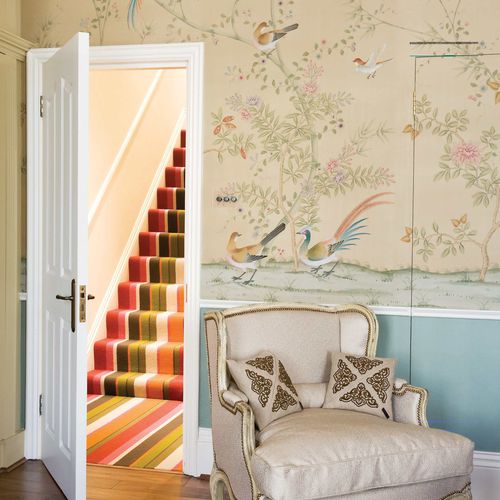 Papier peint classique - OLD GOLD - Fromental - en soie / chinoiserie / fait main