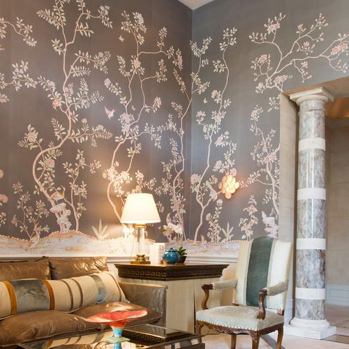 Papier peint classique - ARMANDO - Fromental - en soie / chinoiserie / fait main