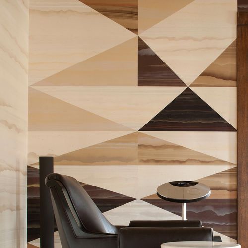 Papier peint contemporain - PONTI - Fromental - en soie / à motif géométrique / fait main