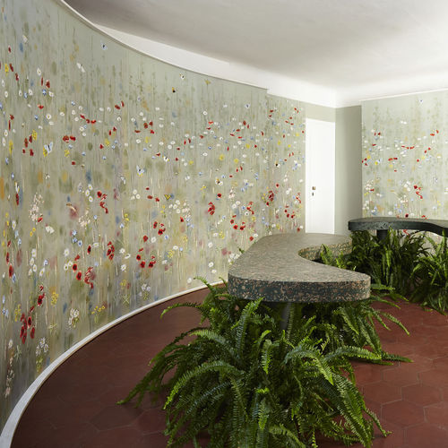 Papier peint contemporain - CLEF DES CHAMPS - Fromental - en soie / à fleurs / fait main