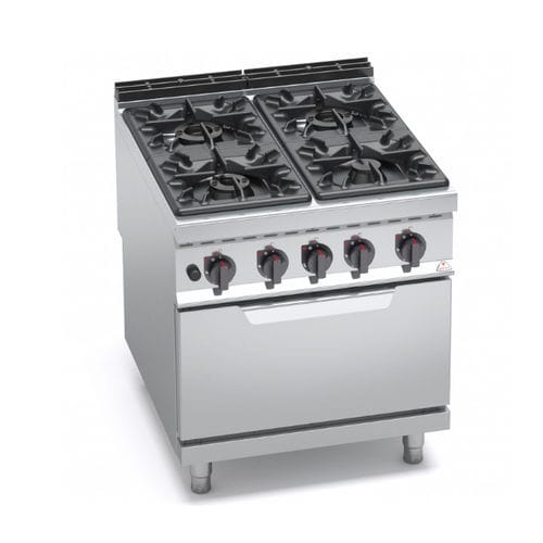 Cuisinière à gaz - G9F4+FG - Berto's S.p.A. - 4 foyers / 1 four / à nettoyage manuel