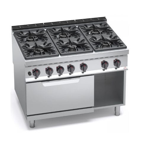 Cuisinière à gaz - G9F6+FG - Berto's S.p.A. - 6 foyers / 1 four / à nettoyage manuel