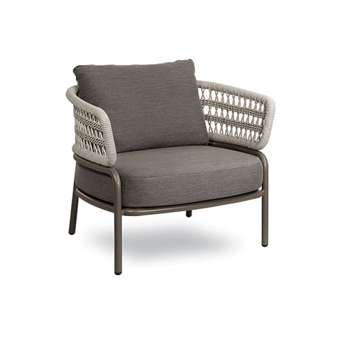 Fauteuil contemporain - Bled - Contral - en tissu déperlant / en aluminium / en corde