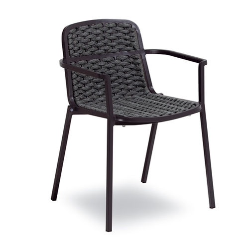 Chaise de salle à manger contemporaine - Alessia - Contral - d'extérieur / en tissu déperlant / en corde