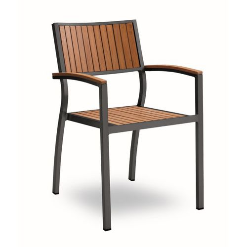 Chaise de salle à manger contemporaine - Bavaria Black - Contral - d'extérieur / en plastique / en aluminium